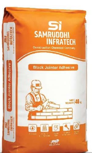 Samruddhi Infratech Block Jointer Adhesive 40 kg orange packaging
