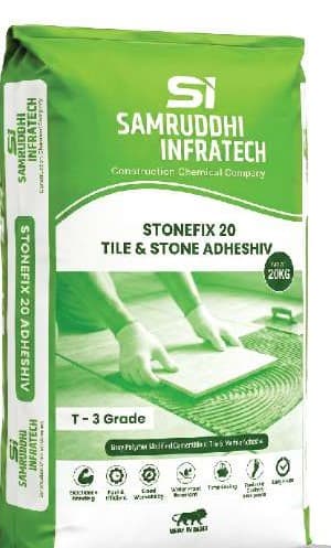 Samruddhi Infratech Stonefix 20 Tile & Stone Adhesive 20 kg green packaging, T-3 Grade