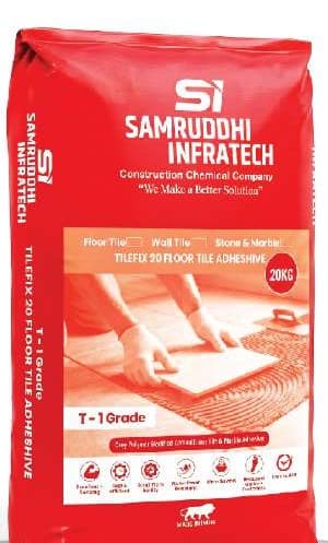 Samruddhi Infratech Tilefix 20 Floor Tile Adhesive 20 kg red packaging, T-1 Grade